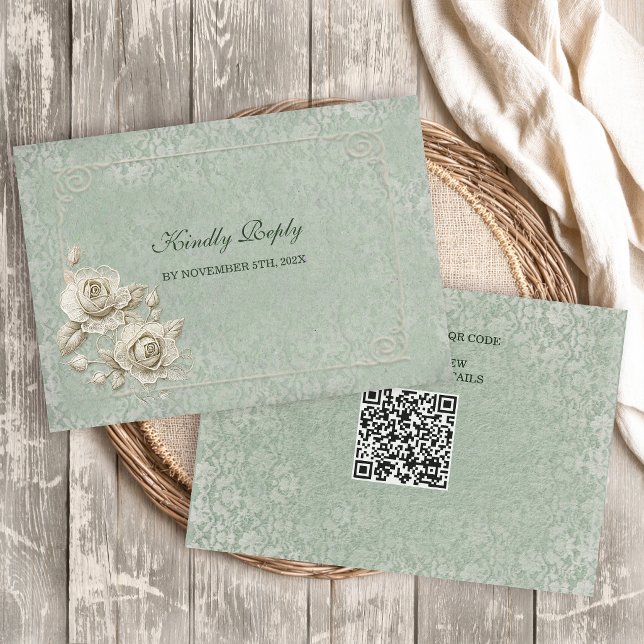 RSVP Casamento Boho com Arco de Marfim com cartão de re (Criador carregado)