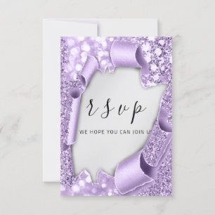 RSVP Casamento de Cinza de Prata - Glama Violeta R