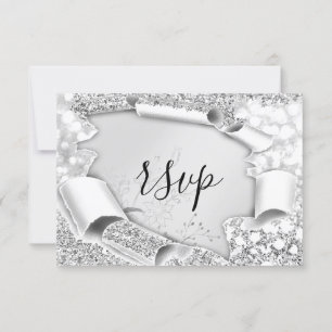 RSVP Casamento de Flores de Prata de Cinzas de Bri