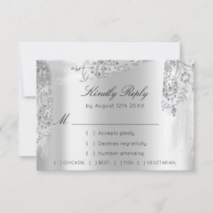 RSVP Casamento Doze Anos Noiva Festa Cinza Prata