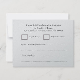 RSVP Casamento Foodies Coração Prata Resposta