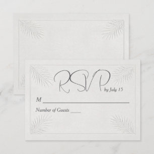 RSVP Casamento Fronteira Embutida de Folha de Palm