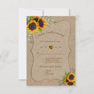 RSVP Casamento Girassóis Aquarela em Lona