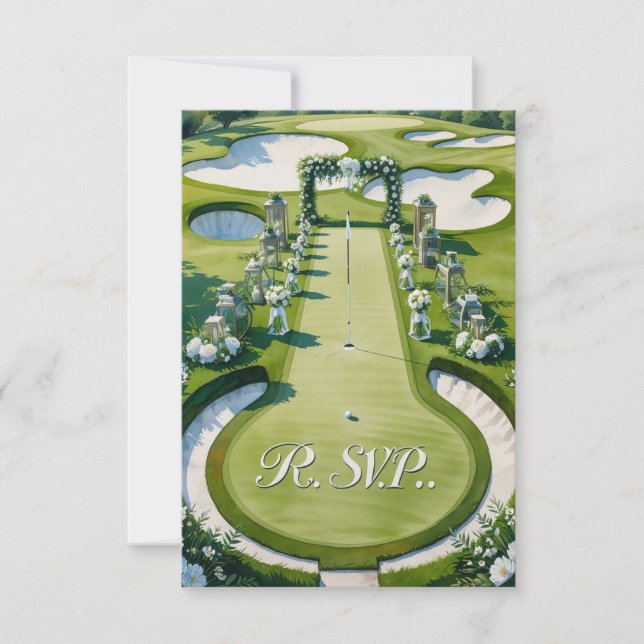 RSVP casamento GOLF responder estilo aquarela (Frente)