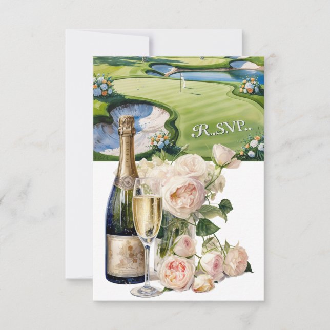 RSVP casamento GOLF responder estilo aquarela (Frente)