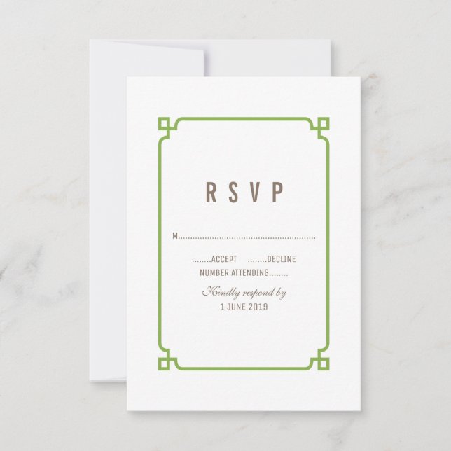 RSVP Casamento Greenery Deco Chic (Frente)