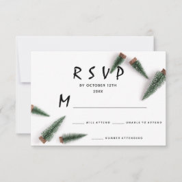 RSVP Casamento Inverno Natal Férias Branco Verde