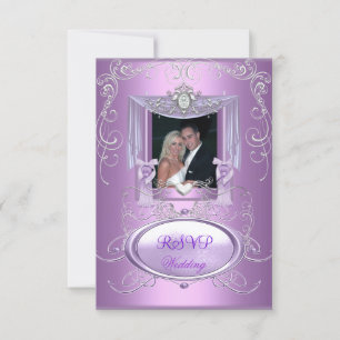 RSVP Casamento Lilás Roxo Rosa Prata Elegante