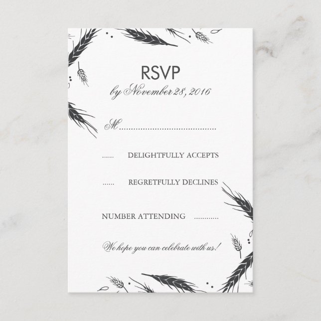 RSVP Casamento Outono Trigo (Frente)