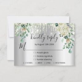 RSVP Casamento Prata Brilho Noiva Hortelã Verde Go