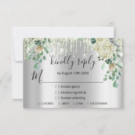 RSVP Casamento Prata Brilho Noiva Hortelã Verde Go