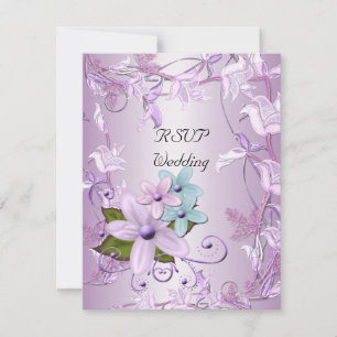 RSVP Casamento Roxo Malva Floral