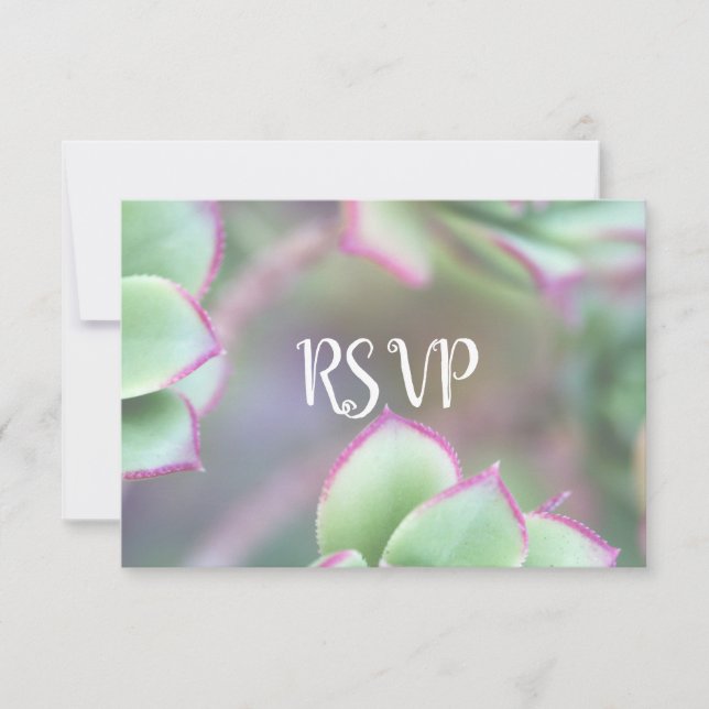 RSVP | Casamento Suculento Verde Moderno (Frente)