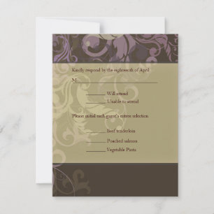RSVP Casamento tema damasco de Vitória