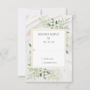 RSVP Casamento Verde Água Mármore Remoinho