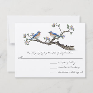 RSVP Casamento Vintage Bluebirds