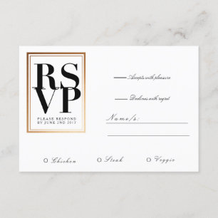 RSVP Chic & Elegante   Ênfase de Quadro de Folha d