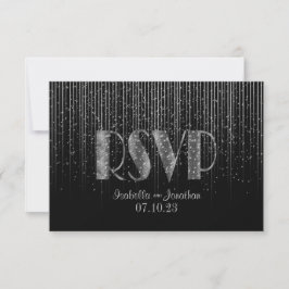 RSVP Chuveiro de Estrela Prateada e Preto