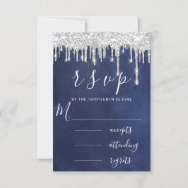 RSVP Cinza Grey Prata Aqua Gotas Casamento Azul Ma