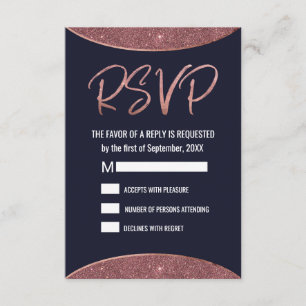 RSVP Circular Azul do Marinho brilhante Dourado ro