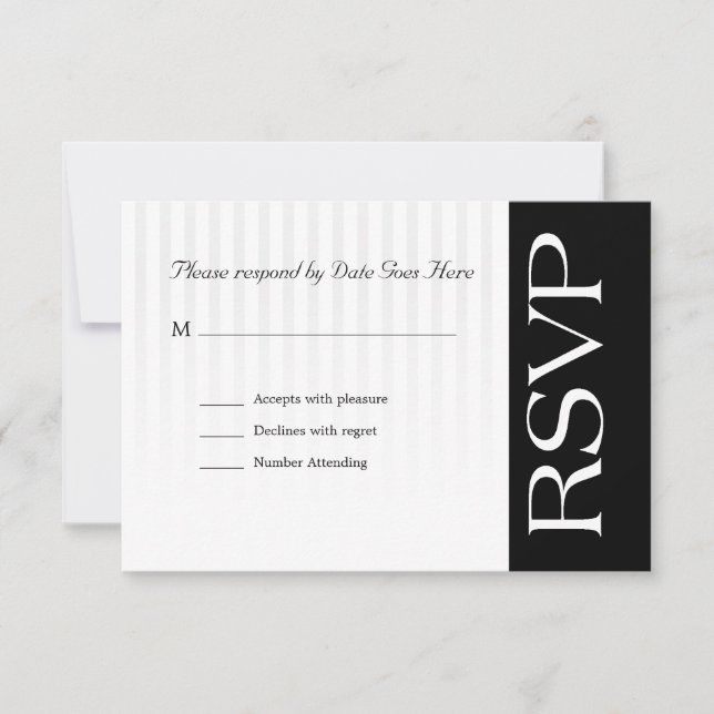 RSVP Clássico Personalizável com faixas sutis (Frente)
