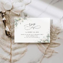 RSVP Código QR do Site de Casamento Eucalyptus Cartão d