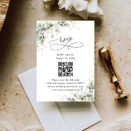 RSVP Código QR do Site de Casamento Eucalyptus Cartão d