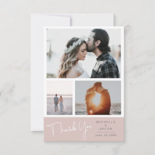 RSVP Colagem de fotos pastel Cartão de Foto Obrigado