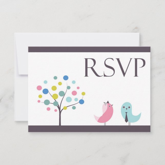 RSVP com Cartão de Aves de Casamento de Comida (Frente)