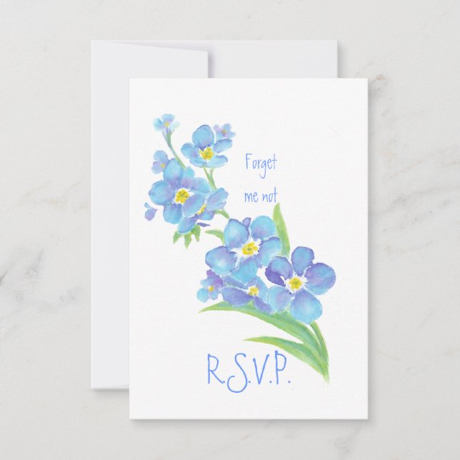 RSVP com Esqueça que não, Watercolor Flower (Frente)