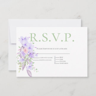 RSVP com opção de menu violeta rosa