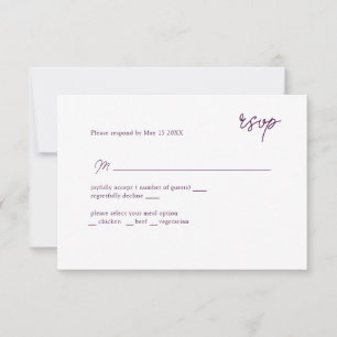 RSVP com script de MInimalmente roxo