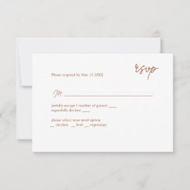RSVP com script MInimally terracotta