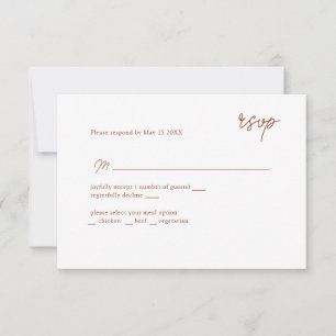 RSVP com script MInimally terracotta
