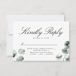 RSVP com script para Greenery e Eucalyptus