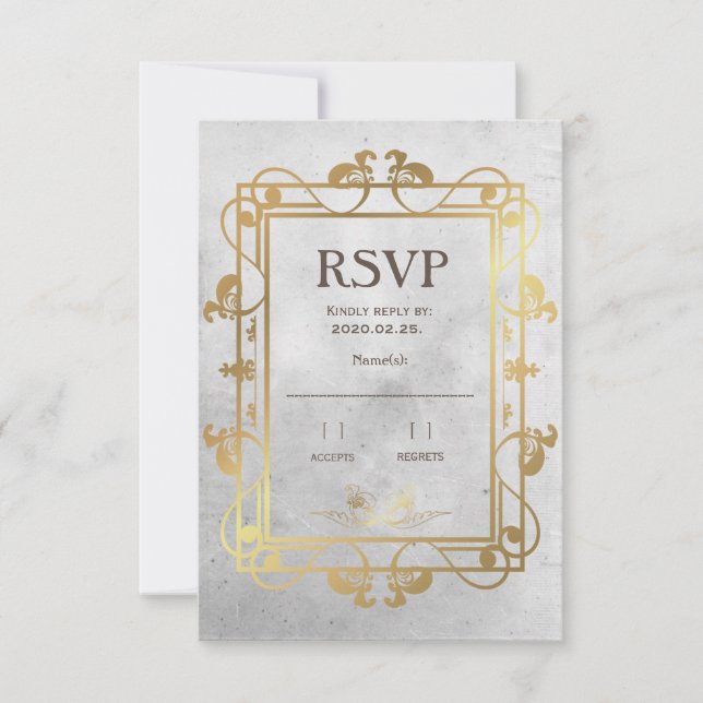 RSVP Concreto e Dourado Medieval (Frente)