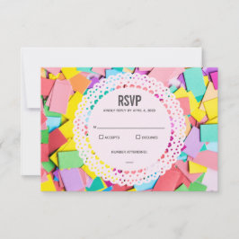 RSVP Confetes lisos da "festa" - que Wedding o cartão