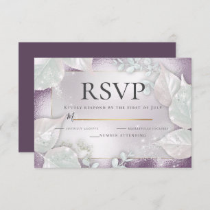 RSVP Convite Pale EggPlant Shimmer