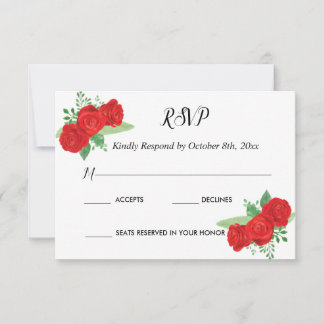 RSVP — Convites Charra, Rosa vermelha charra