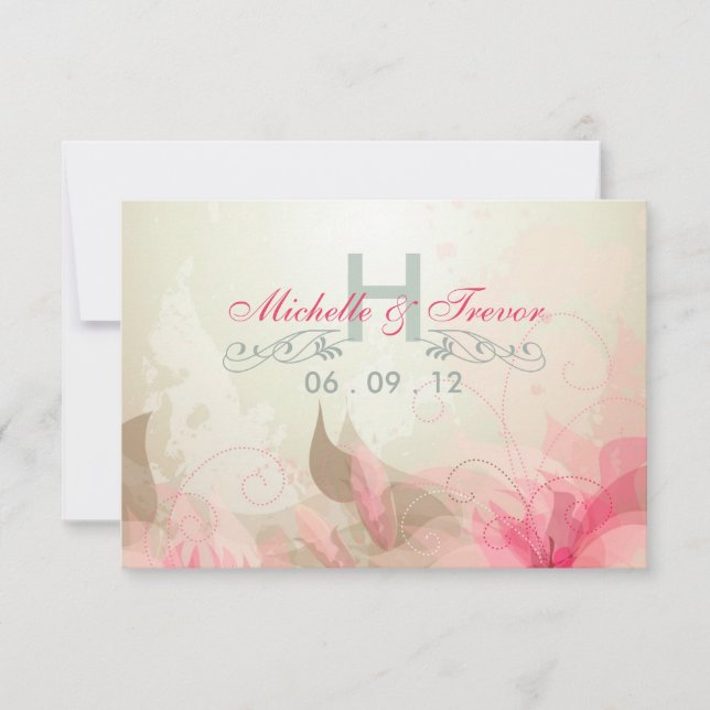 RSVP - Convites para Casamento de Abstrato Floral  (Frente)