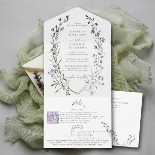RSVP da Lavanda rustica Detalhes do Casamento Chic