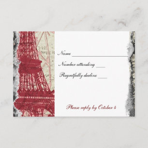 Rsvp da Torre Eiffel de Paris Vermelha Testada com