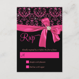 RSVP de 16 Festas Negra Elegante