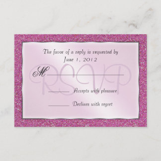 RSVP de 16 Glitter Glitter, cor-de-rosa brilhante 