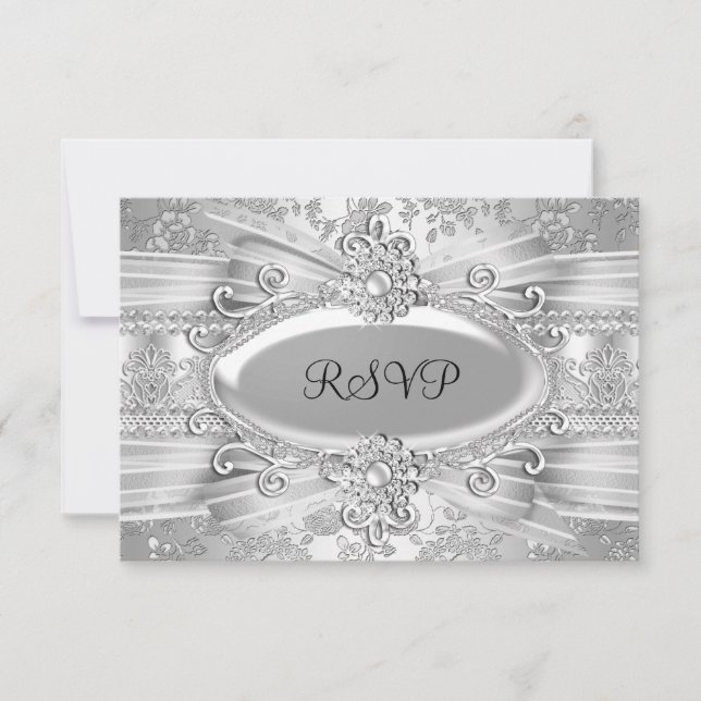 RSVP de 25 de Silver e Rosa de Jewel (Frente)