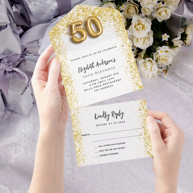 RSVP de 50 anos de festa de ouro branco (Criador carregado)