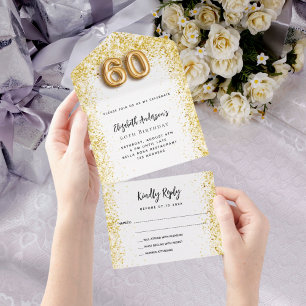 RSVP de 60 anos do partido branco de ouro