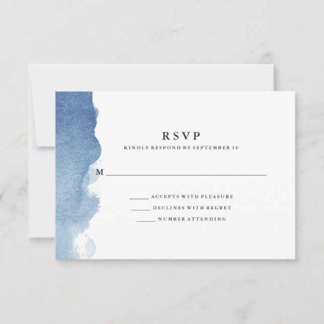 RSVP de Abertura de Cor Azul Moderna Minimalista (Frente)
