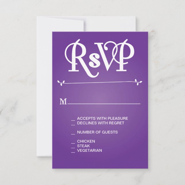 RSVP de Ampersand Floral Roxo (Frente)