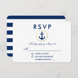 RSVP de Âncora Azul Náutica de Casamento